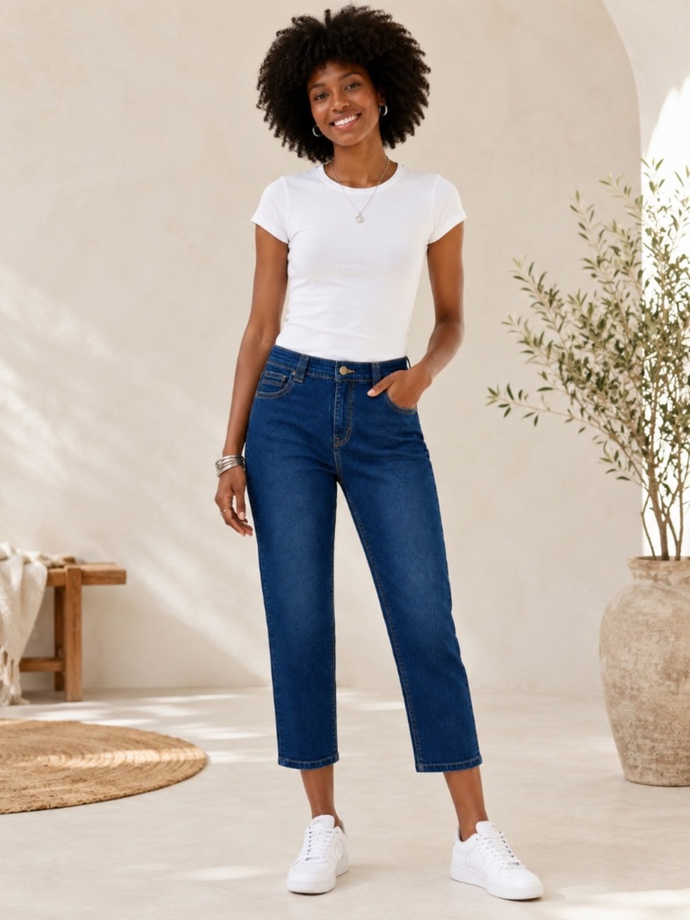 Democracy Classic Mom Jeans "Ab"solution Cropped Jeans, Size 10